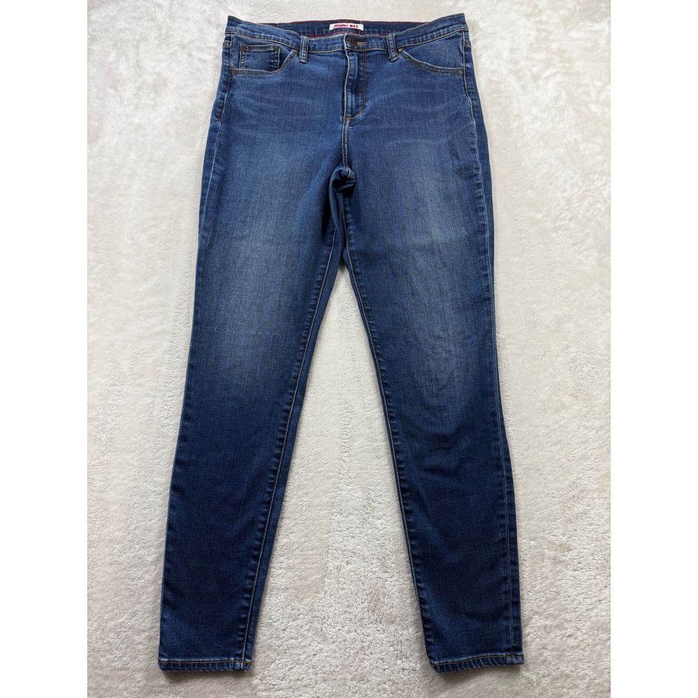 Johnny Was Womens Mid Rise Skinny Stretch Blue Denim Jeans 30 Meas: 31x29